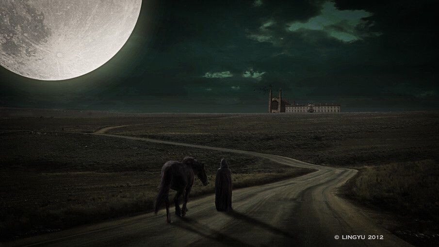 终点<br />
Credits:<br />
Background:<a href="http://night-fate-stock.deviantart.com/art/the-windy-road-114550891?q=favby%3Alyy1989117%2F46989996&amp;qo=29" target="_blank" rel="nofollow">http://night-fate-stock.deviantart.com/art/the-windy-road-114550891?q=favby%3Alyy1989117%2F46989996&amp;qo=29</a><br />
man:<a href="http://stock4ever23.deviantart.com/art/Cloak-Back-121580500?q=favby%3Alyy1989117%2F46989996&amp;qo=19" target="_blank" rel="nofollow">http://stock4ever23.deviantart.com/art/Cloak-Back-121580500?q=favby%3Alyy1989117%2F46989996&amp;qo=19</a><br />
Horse:<a href="http://raeyenirael-stock.deviantart.com/art/Horse-Stock-11-88372967?q=favby%3Alyy1989117%2F46989996&amp;qo=15" target="_blank" rel="nofollow">http://raeyenirael-stock.deviantart.com/art/Horse-Stock-11-88372967?q=favby%3Alyy1989117%2F46989996&amp;qo=15</a><br />
moon:<a href="http://swashbuckler.deviantart.com/art/Stock-Full-Moon-130369659?q=favby%3Alyy1989117%2F46989996&amp;qo=18" target="_blank" rel="nofollow">http://swashbuckler.deviantart.com/art/Stock-Full-Moon-130369659?q=favby%3Alyy1989117%2F46989996&amp;qo=18</a><br />
<br />
<br />
The building was shoot by myself<br />
