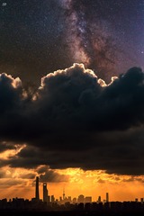 日落星空海