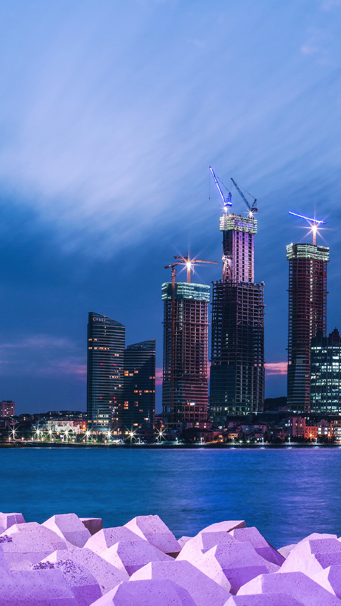 青岛东部海岸夜景横幅