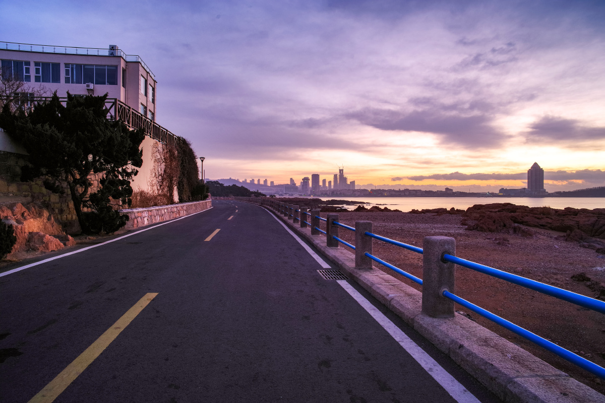 1/126风光城市我的街头探索清晨道路小青岛公园琴屿路青岛圈子海岸还