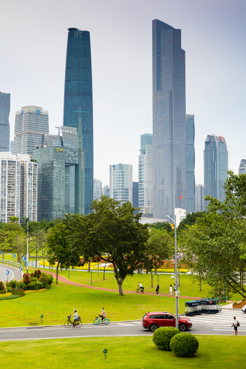 广州珠江新城绿地绿色城市健康出行