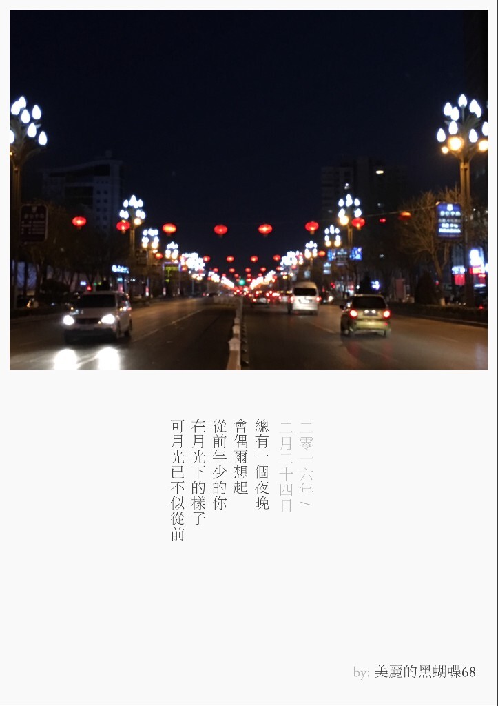 總有一個夜晚<br />
會偶爾想起<br />
從前年少的你<br />
在月光下的樣子<br />
可月光已不似從前
