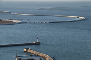 The sea is being cut