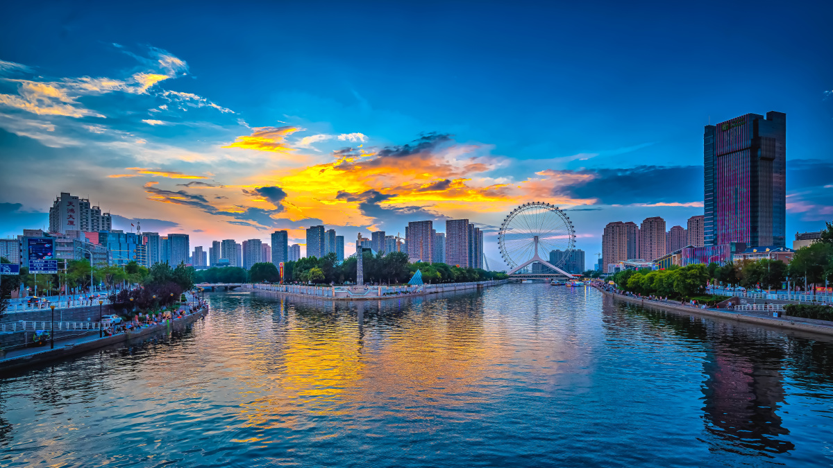 落日余晖天津之眼