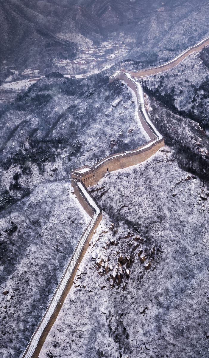 雪后居庸关关城北国风光千里冰封万里雪飘