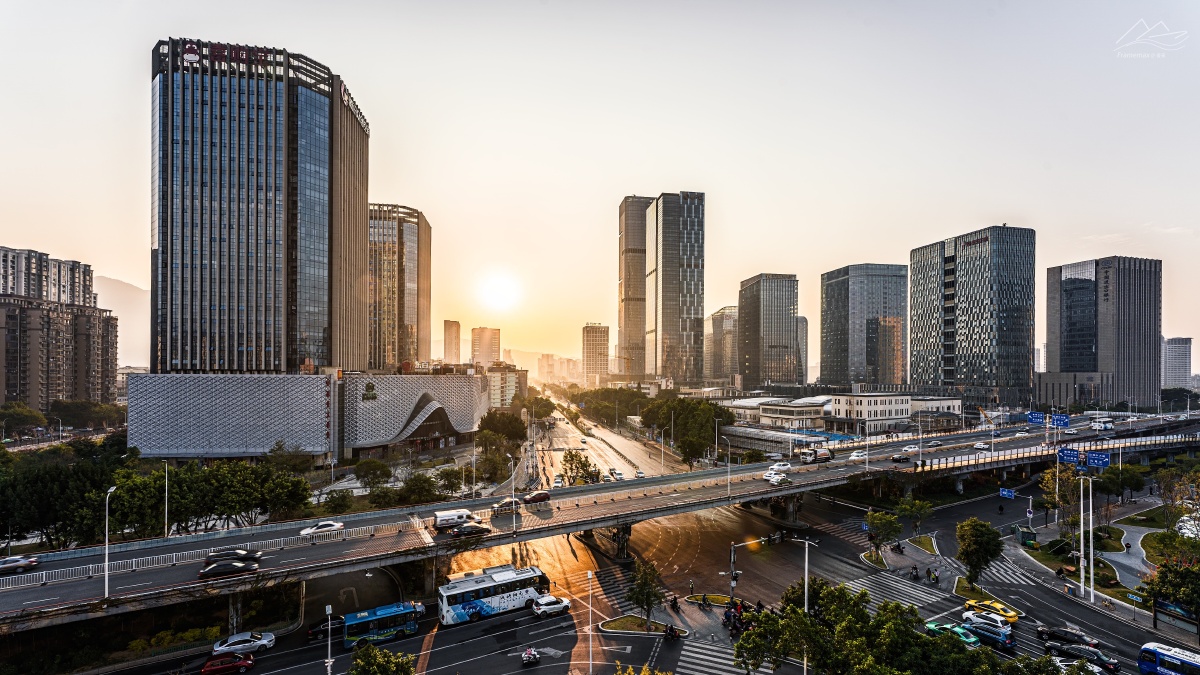 福州金融街商务区日出