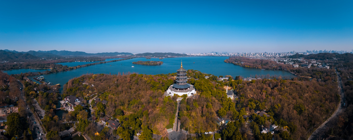 2020最后的西湖航拍大全景接片20201231终于如愿拍下了这张西湖全景