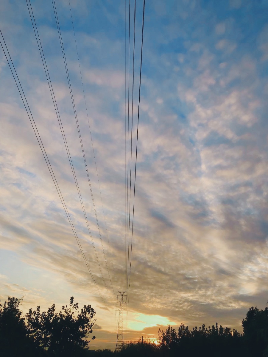 傍晚,白云,安静,美好