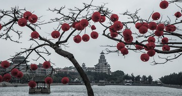 春节期间，龙舟池畔红灯笼 (林志杰摄影)-2_