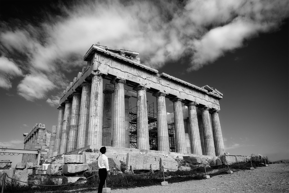 帕特农神庙,雅典,希腊第一次尝试黑白片子