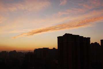 傍晚中的景色！