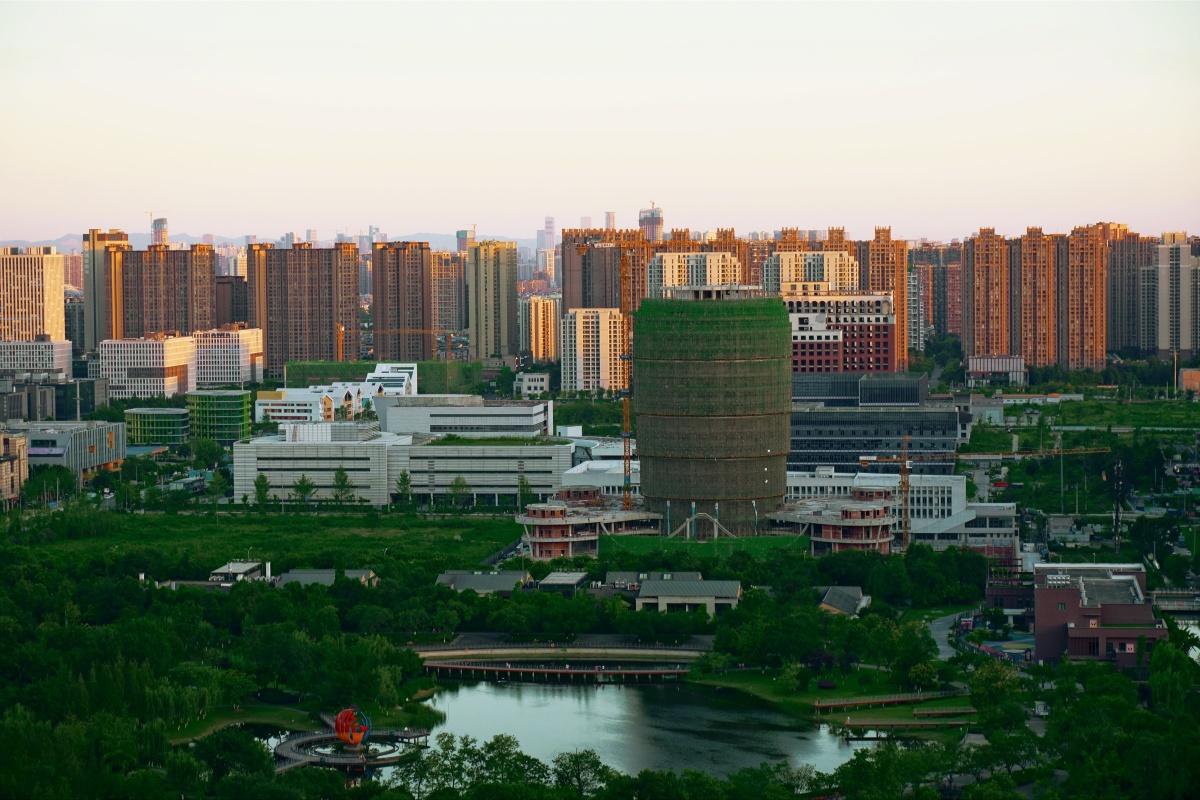 俯瞰大源公园成都