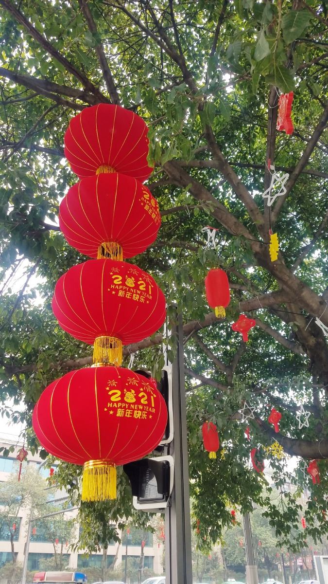 2021成都街头红红火火迎新春