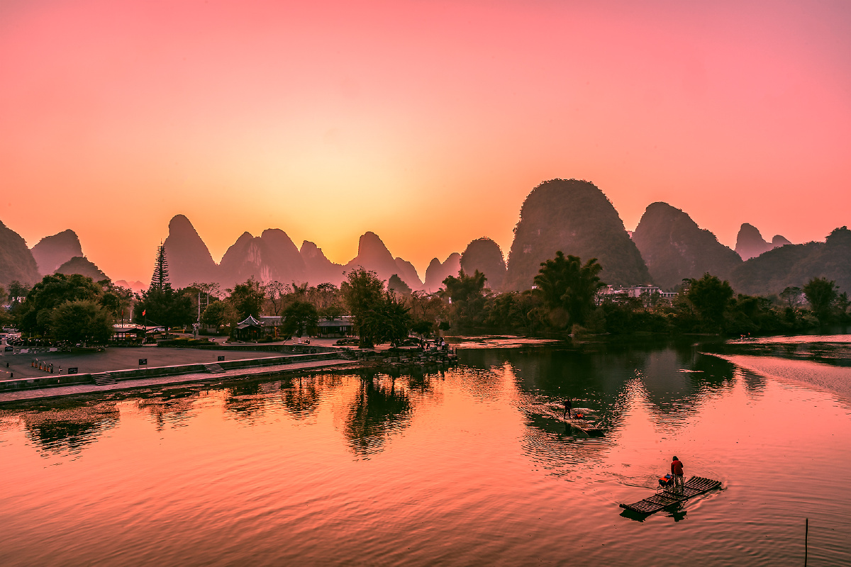 阳朔遇龙河夕阳