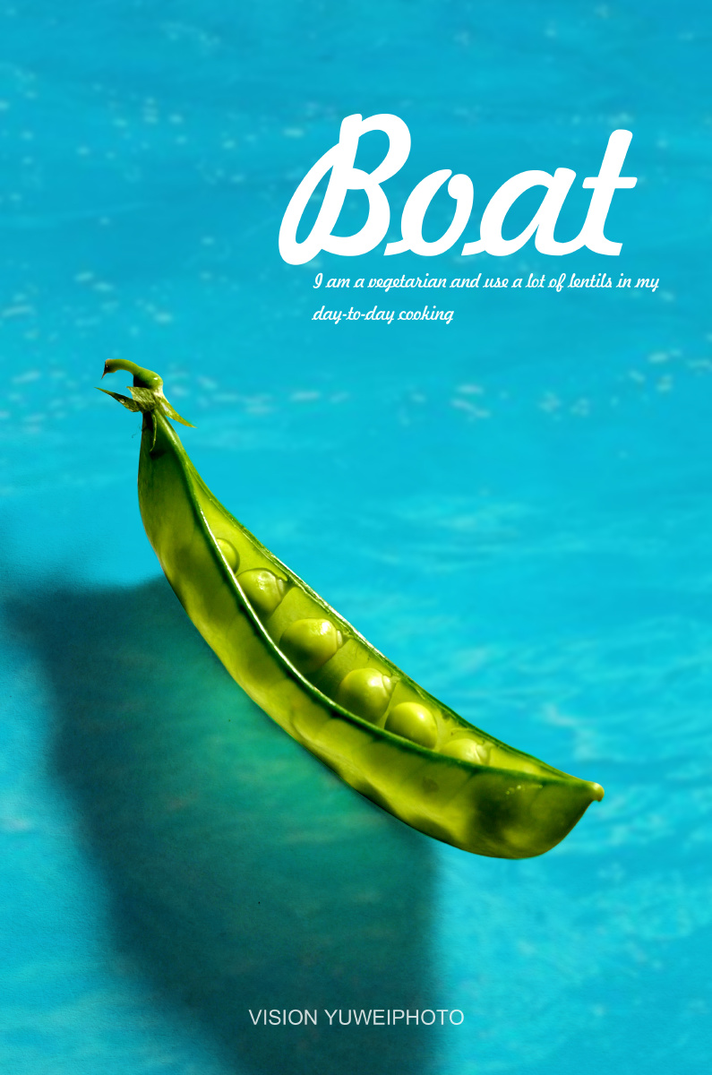 创意蔬菜-豌豆船.