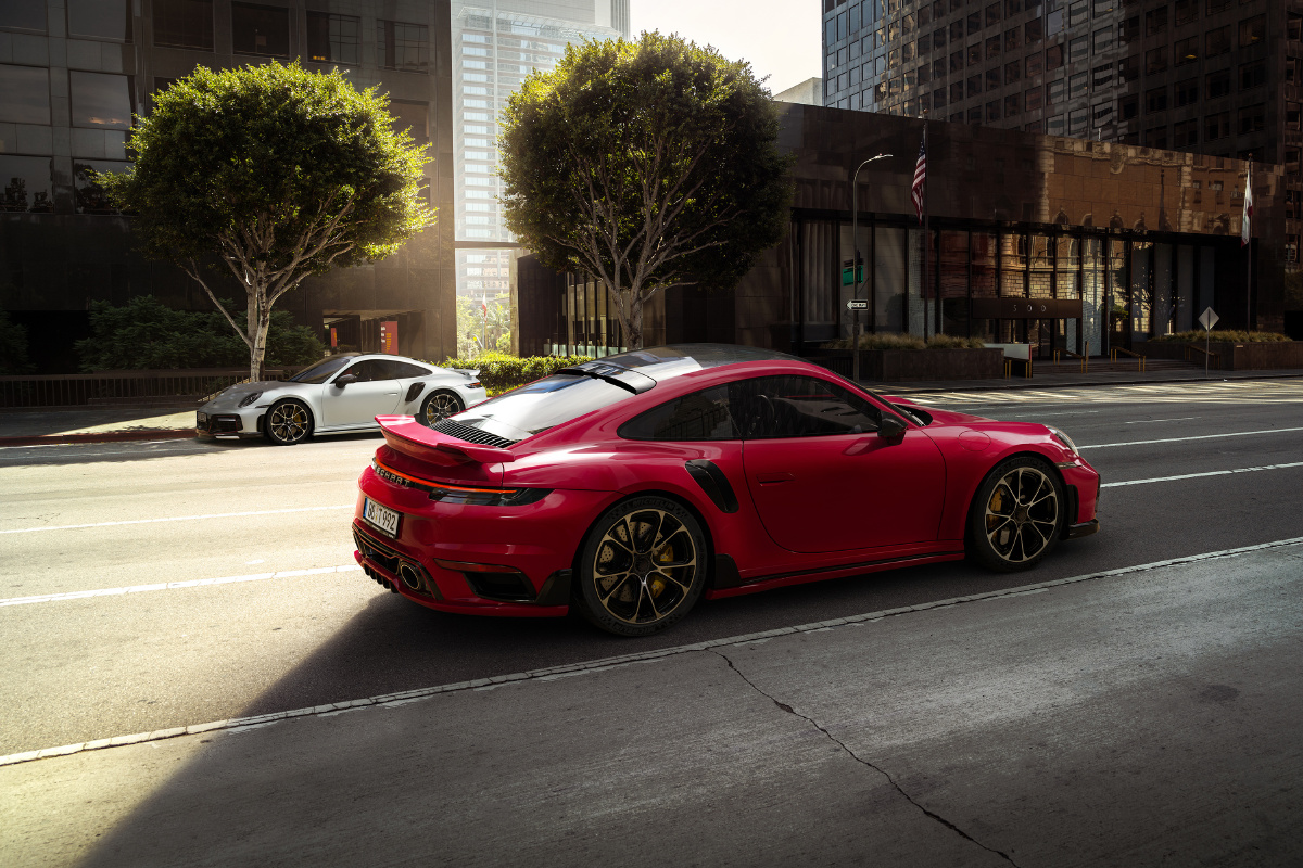 红色保时捷techartporsche911turbos