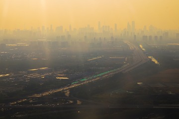 俯瞰夕阳映津门