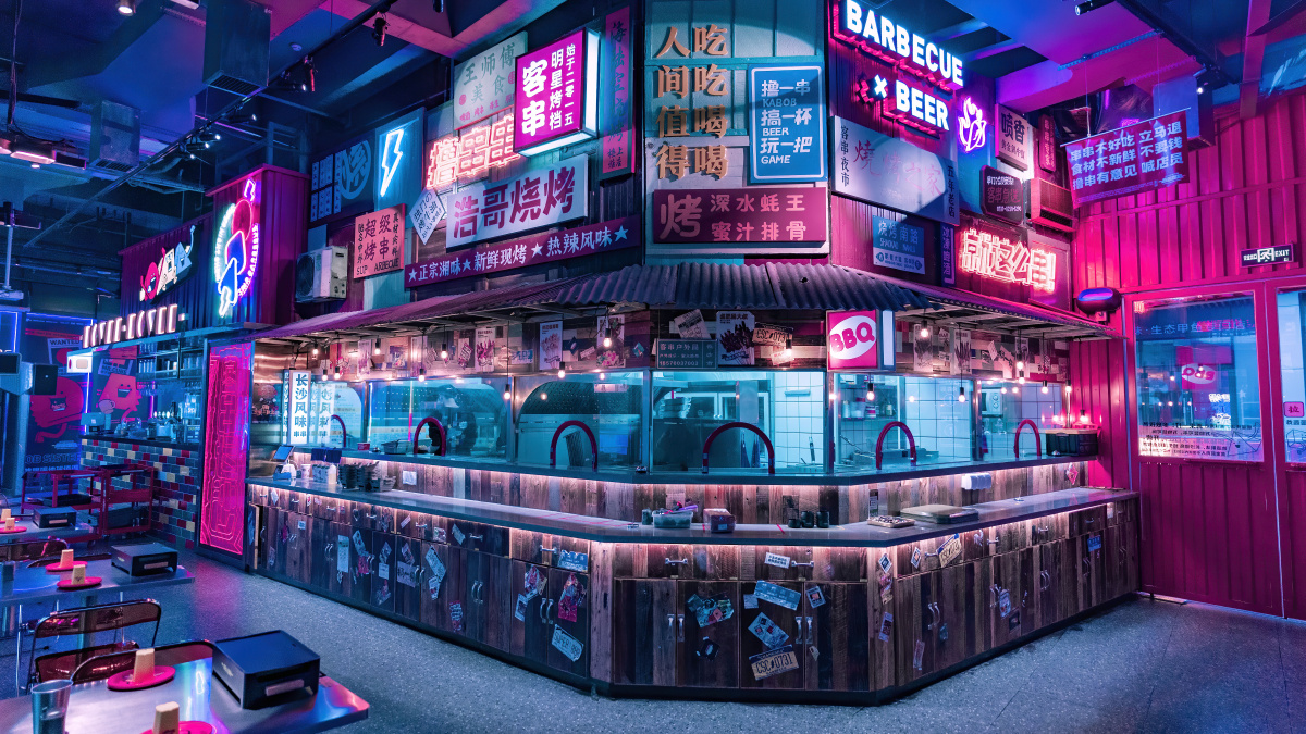 赛博朋克夜宵店