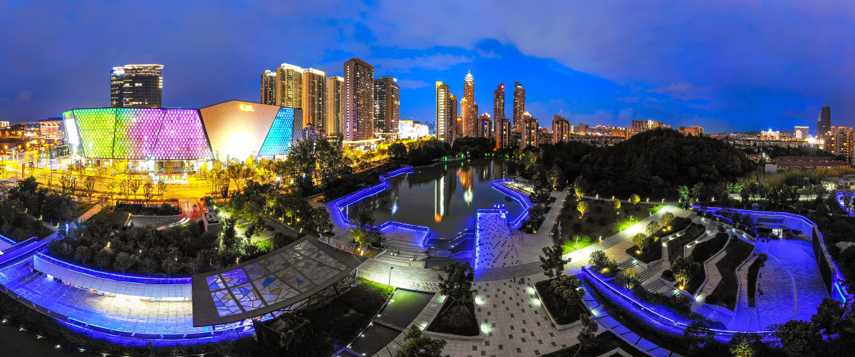 苏州虎丘区索山公园夜景