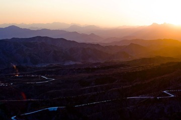 司马台日落-山景