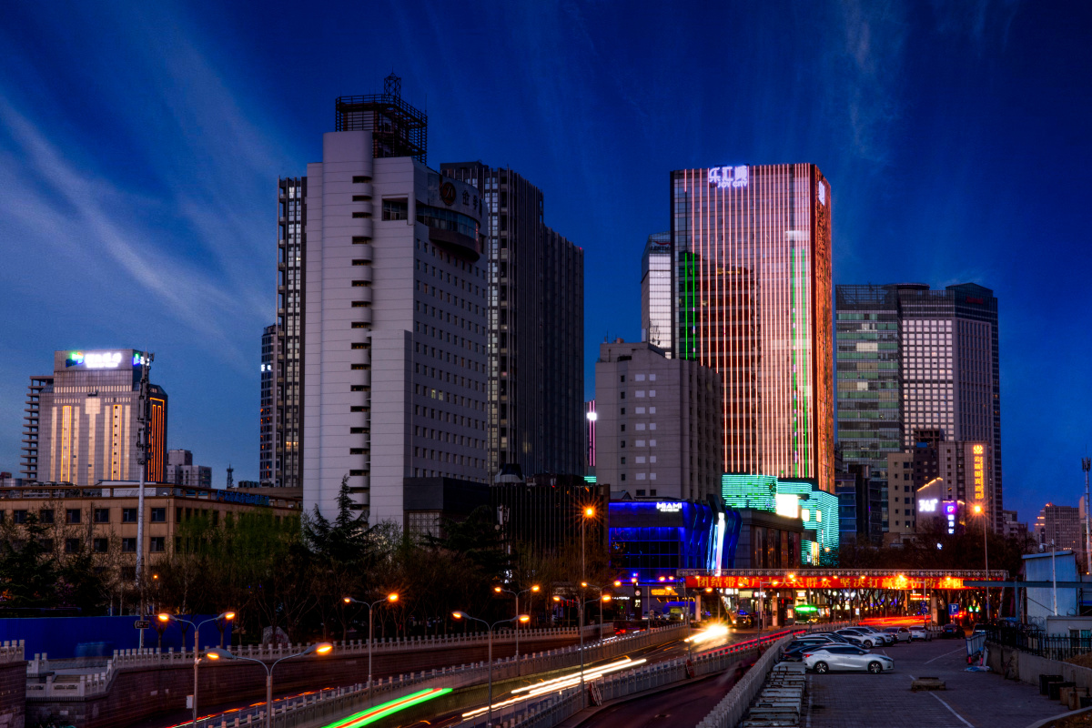 石家庄市中山路地道桥夜景