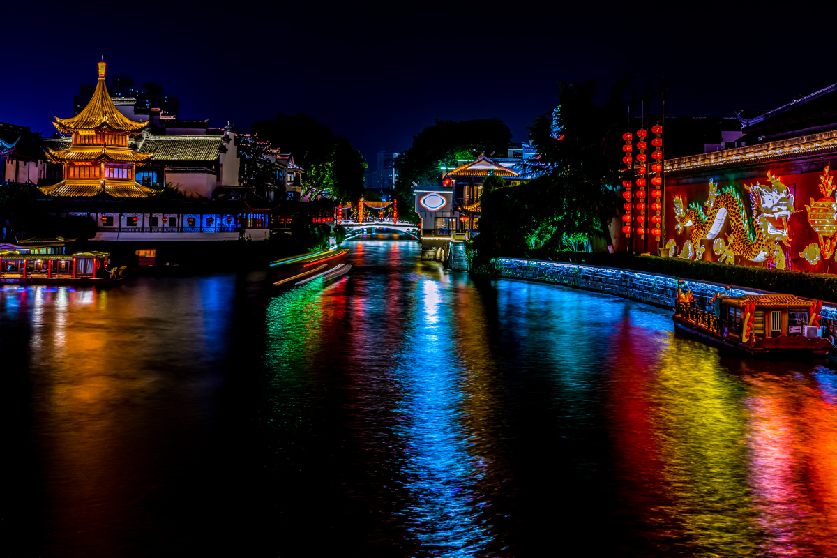 南京夫子庙秦淮河夜景.秦淮河畔夜色 - 梦未止梦dreamcont - 图虫