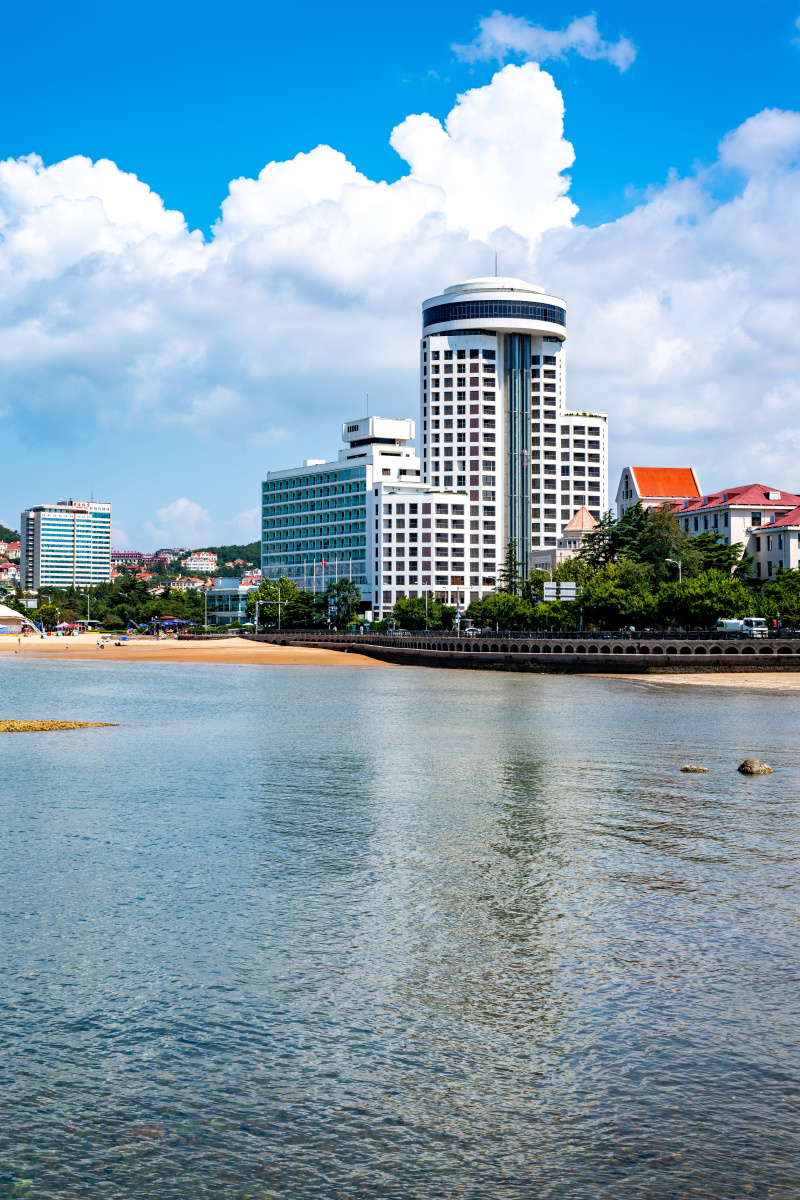 山东青岛汇泉湾八大关海滨海岸风光