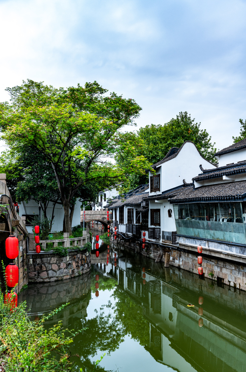 上海嘉定州桥老街州桥画院古镇河流水域建筑
