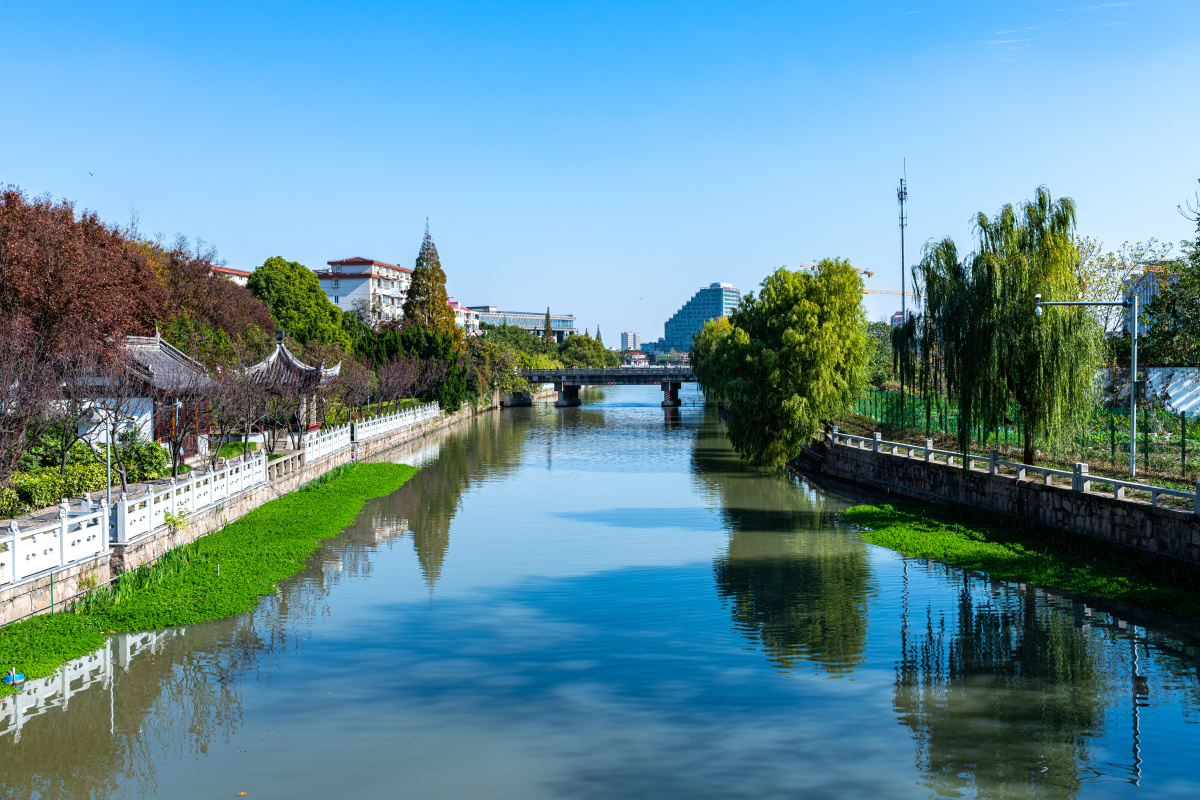 上海嘉定城中路练祁河风光