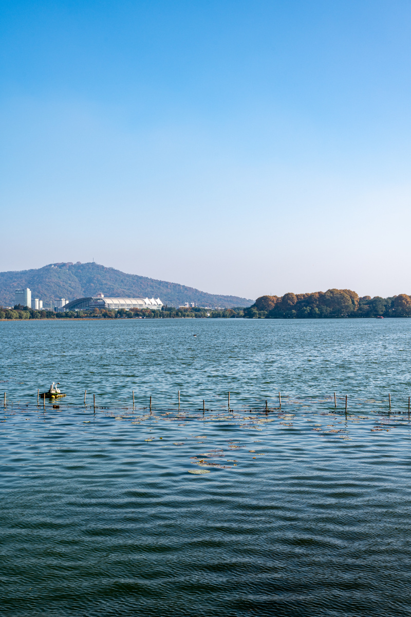 南京玄武湖秋色自然风光