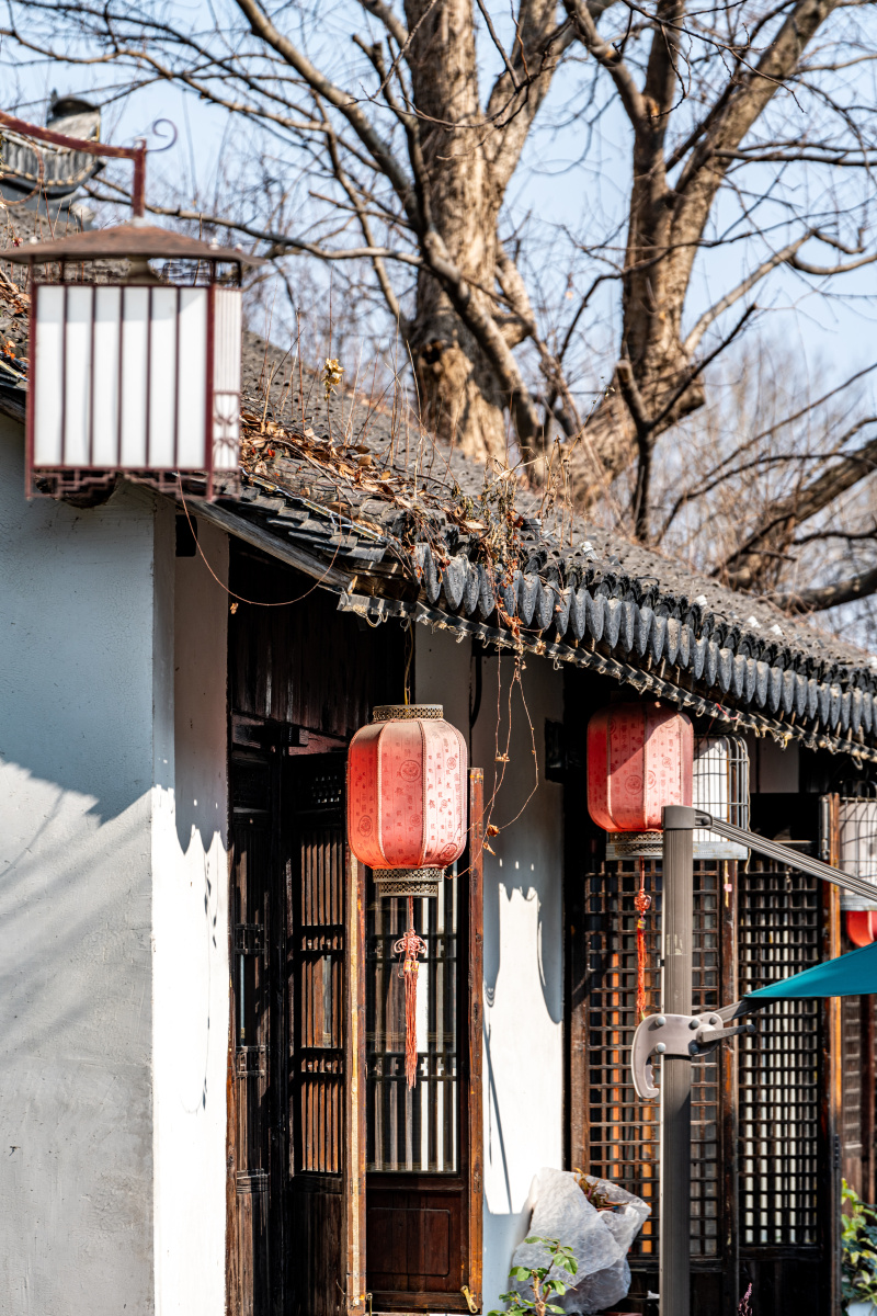 冬天的上海嘉定州桥老街法华塔