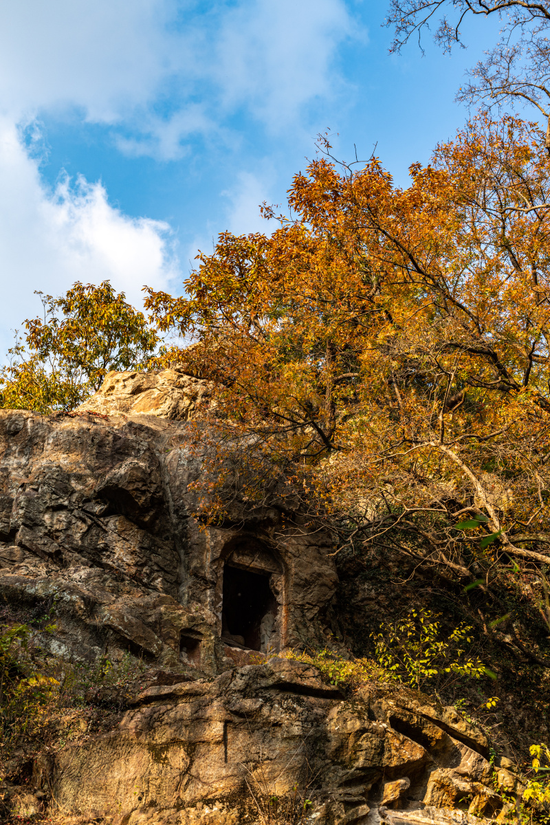 江苏南京栖霞山秋色自然风光