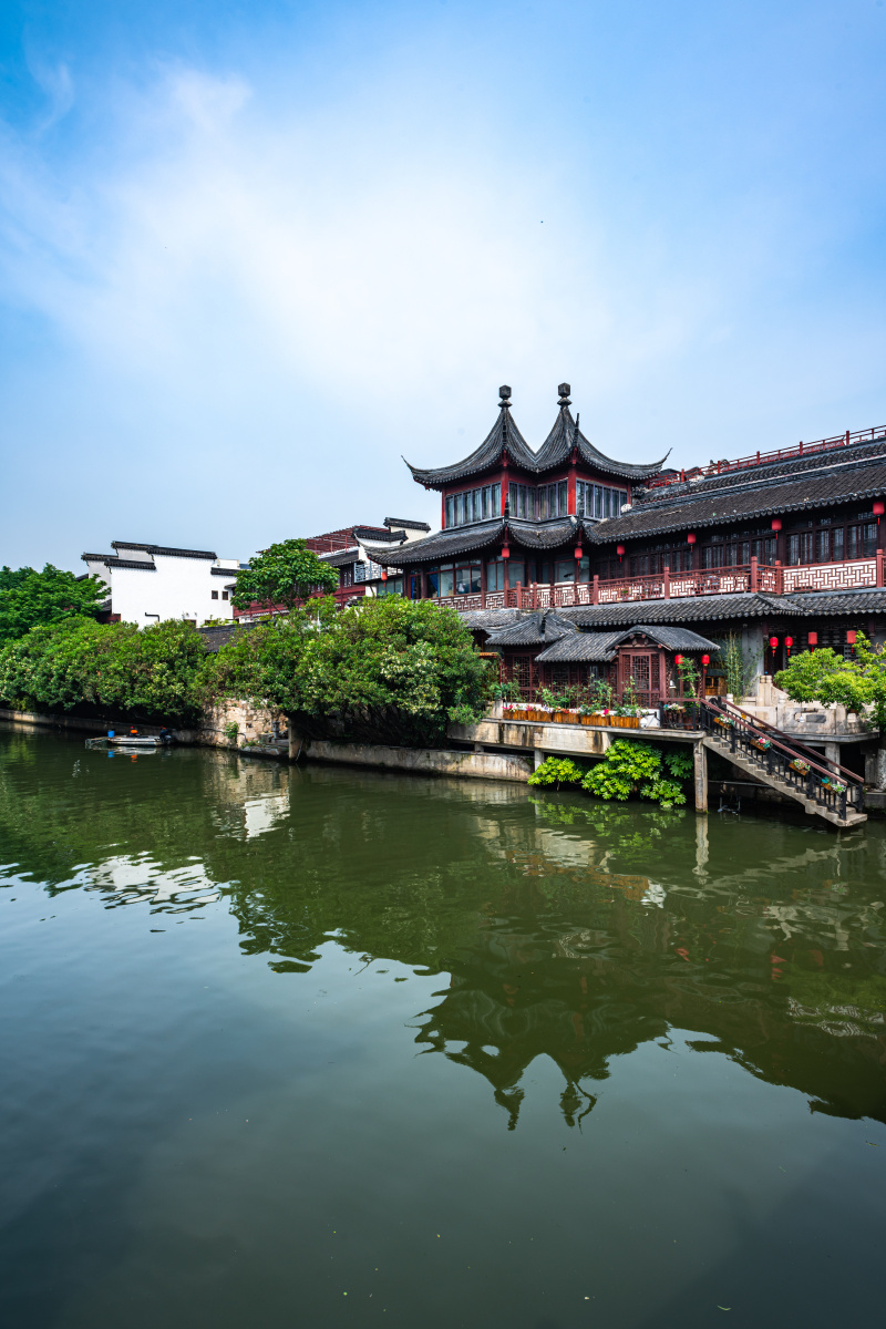 南京夫子庙秦淮河秦淮河畔来燕桥