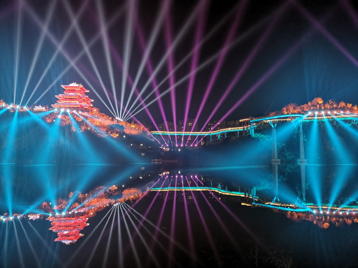 福建沙县最美灯光秀太美了沙县小吃也不错哦