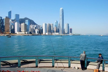 湾仔 钓鱼的老头