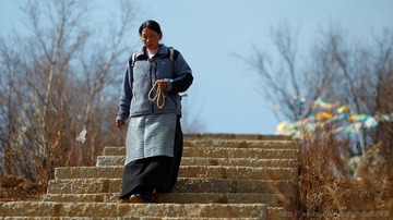 朝拜的藏民