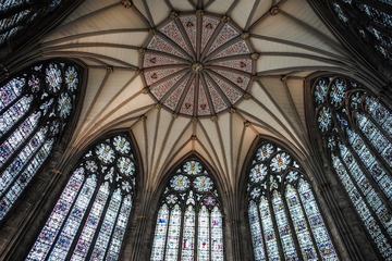 约克York-约克大教堂 (York Minster)建筑内部花窗 (14)