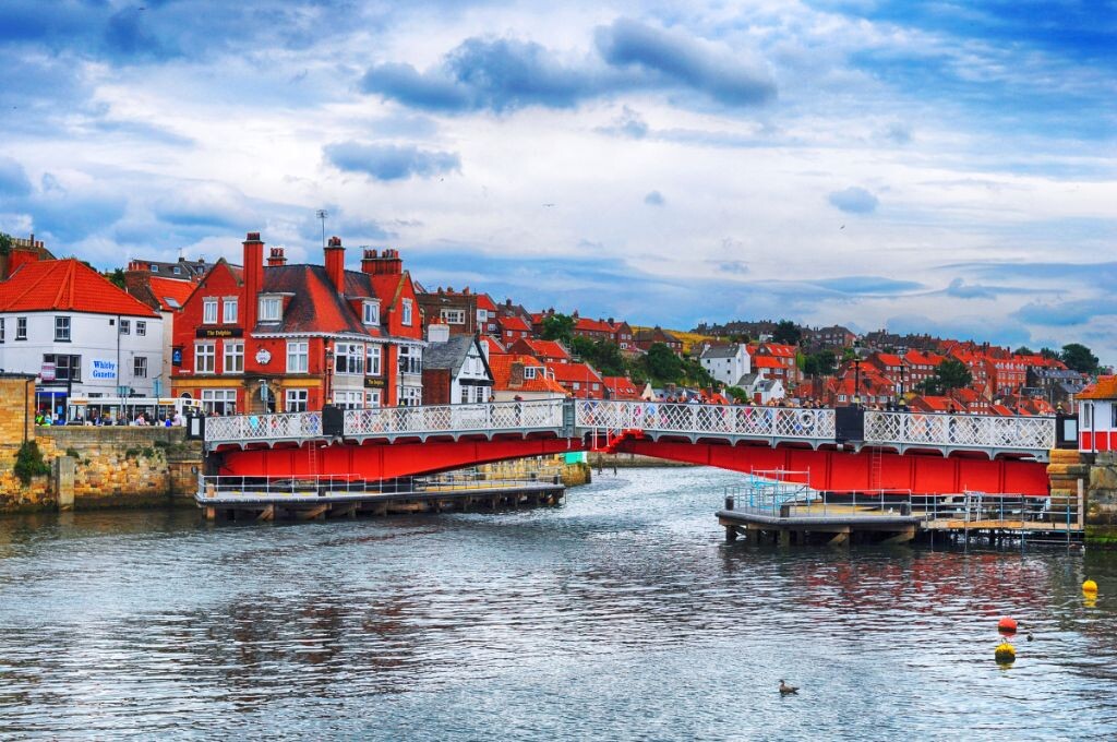 Whitby Swing Bridge, which is over 100 years old, was opened in July 1909. The bridge joins the East and West sides of town and is opened at regular intervals to let boats and ships pass