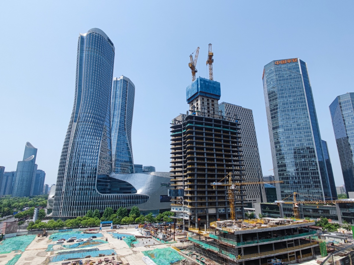 杭州钱江新城正在建设的杭州国际中心