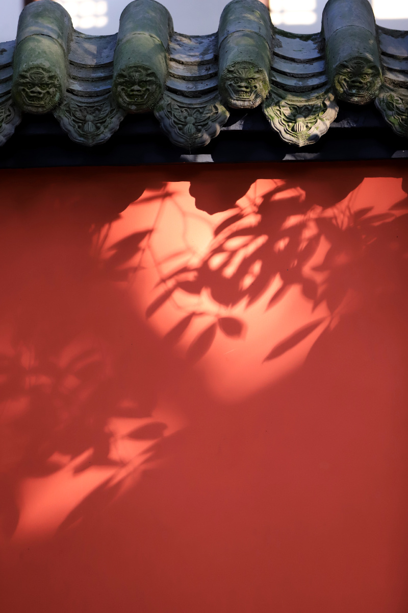 红墙.光影.