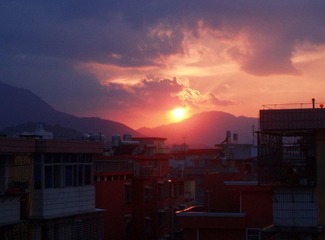 夕陽下山