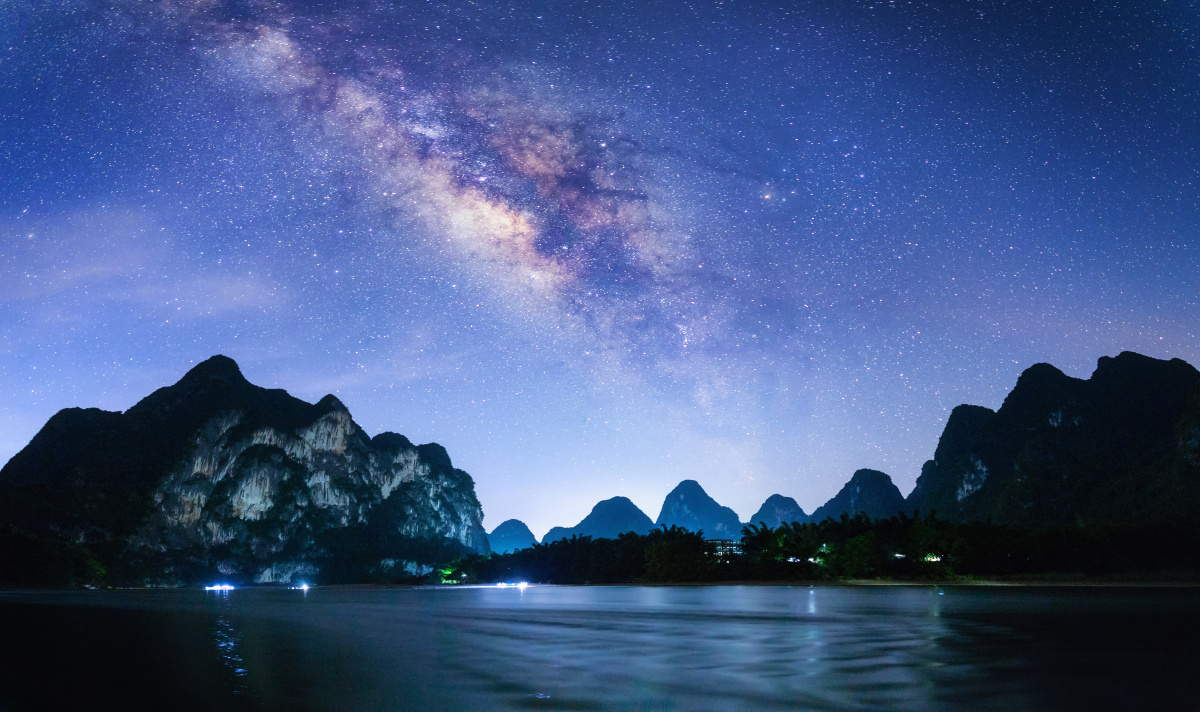 桂林山水星空