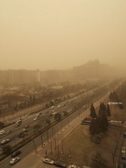 Strong Sand Strom hit Beijing @ East 2nd Ring Rd/20Mar10_大风起兮尘飞