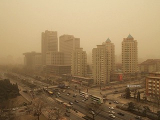 Strong Sand Strom hit Beijing@East 2nd Ring Rd/20Mar10_大风起兮尘飞扬