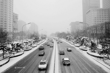 东二环雪景-向南(建国门方向)-2nd Ring Rd. East.