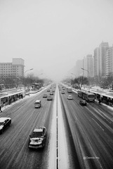 东二环雪景-向北(东直门方向)-2nd Ring Rd. East.