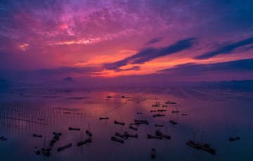 渔港晨光