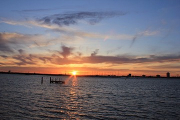 sunset in st.kilda beach