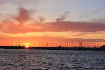sunset in st.kilda beach
