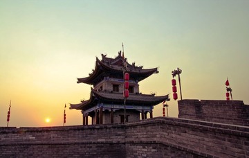 陕西城墙，东北拐角城楼
